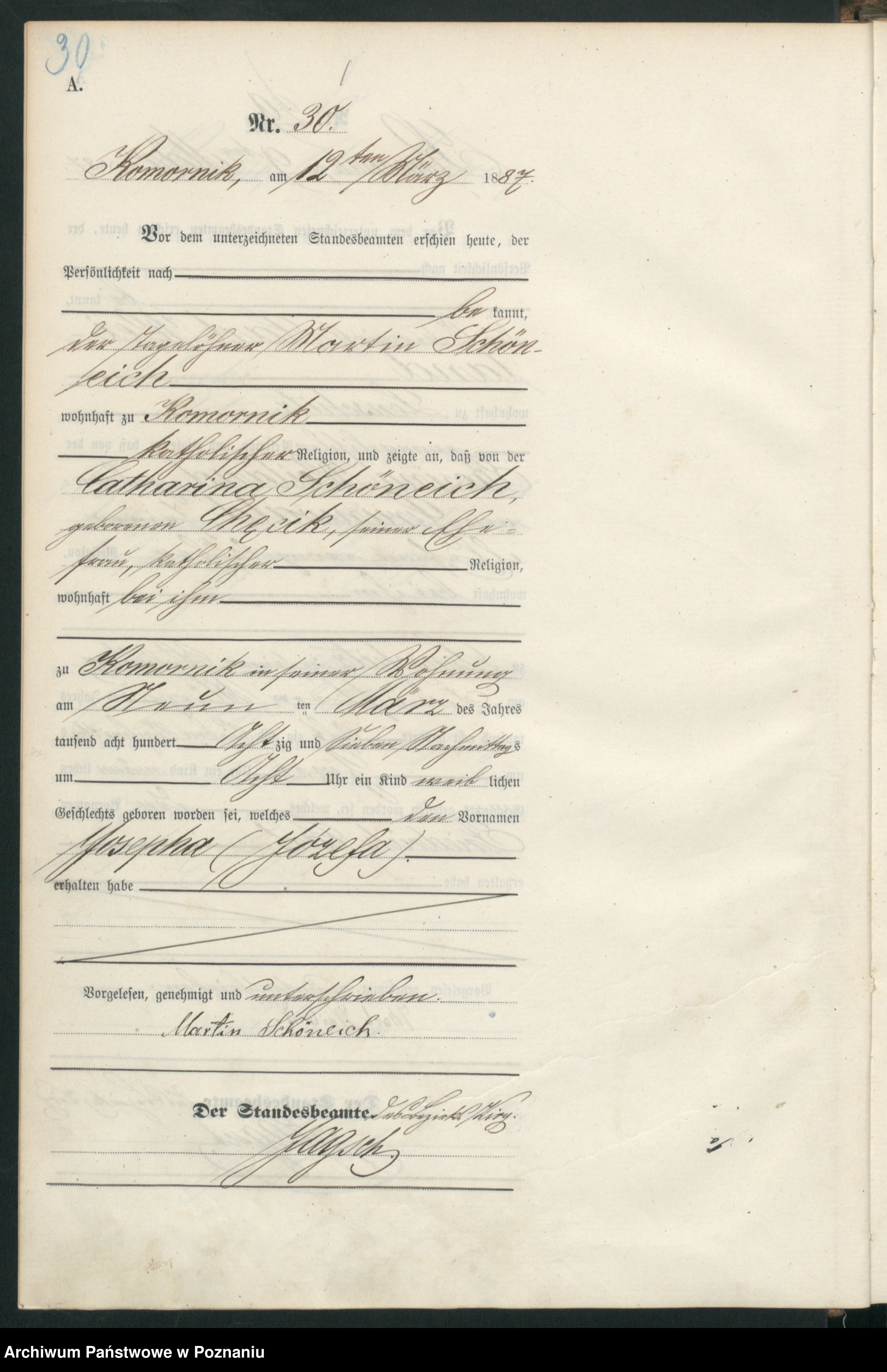 Skan z jednostki: Księga urodzeń