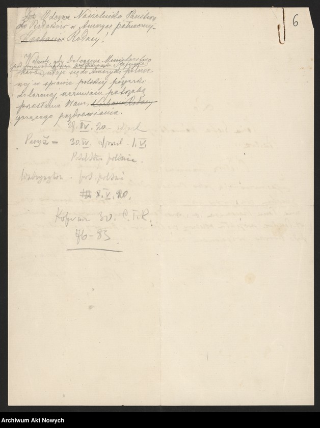 image.from.unit.number "Stany Zjednoczone (korespondencja w sprawie uzyskania pożyczki dolarowej, przyjazdu do Polski księdza dr Abernethy oraz akcji prasowej w Ameryce, skierowanej przeciw Naczelnikowi Państwa)"