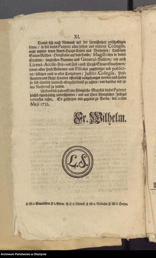 image.from.unit.number "Königliche Edikte, Patente usw. [Rozporządzenia królewskie]"