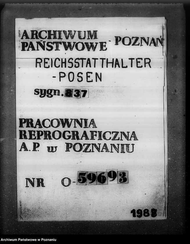 Obraz 1 z jednostki "Zarządzenia w sprawie zorganizowania administracji w tak zwanym Kraju Warty"