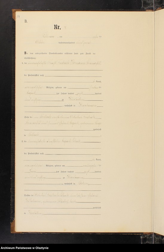 Obraz 16 z jednostki "Heiraths-Neben-Register Nr 1 - 14"