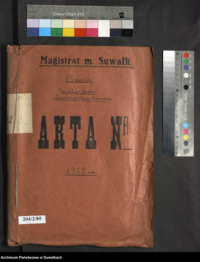 image.from.unit.number "Dowody do aktów ślubu Suwalskiego Okręgu Bożniczego 1932 rok"