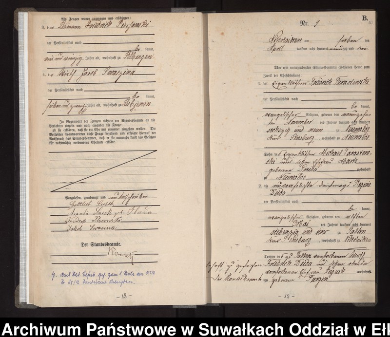 image.from.unit.number "Heiraths-Haupt-Register des Königlichen Preussischen Standes-Amtes Nikolaiken Kreis Sensburg"