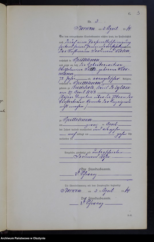 image.from.unit.number "Sterbe-Neben-Register Nr 1 - 19 [ Księga zgonów - wtóropis ]"
