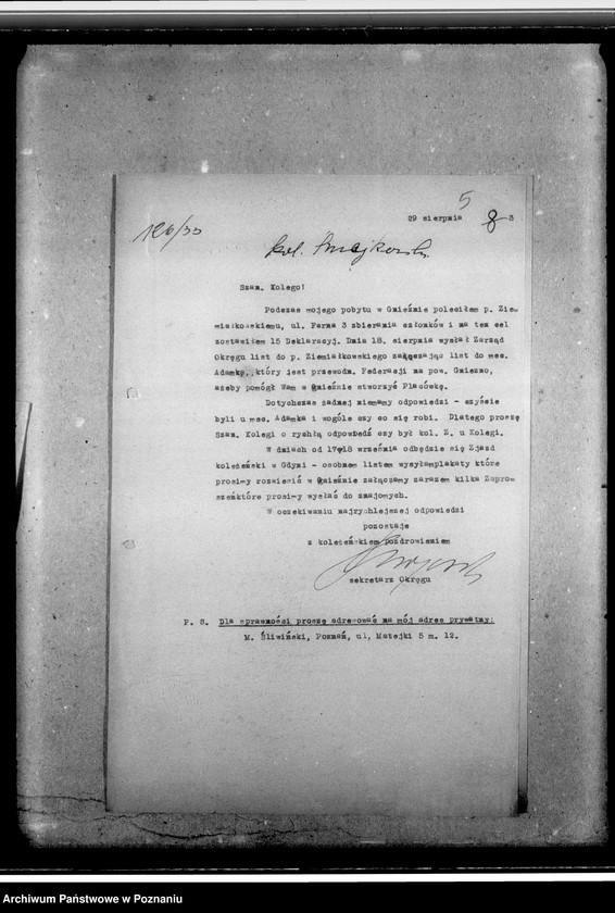 image.from.unit.number "Sprawy organizacyjne i personalne - korespondencja, ewidencja członków, skład zarządu, organizacja"