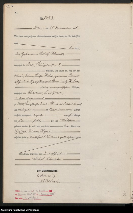 Obraz 14 z jednostki "Księga miejscowa urodzeń tom IV [Rejestr główny urodzeń]"