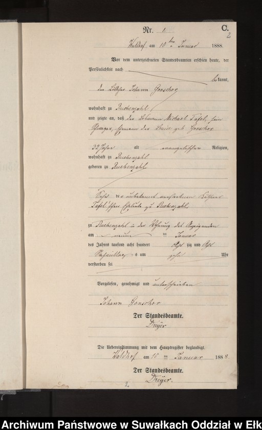 image.from.unit.number "Sterbe-Neben-Register des Königlichen Preussischen Standes-Amtes Orlen Kreis Loetzen"
