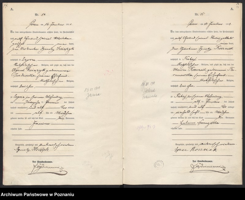 Obraz 10 z jednostki "Księga miejscowa urodzeń [Rejestr główny urodzeń]"