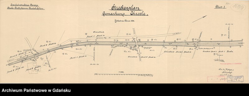 image.from.unit.number "Eisenbahndirektion Danzig. Strecke: Broddydamm - Dt. Eylau. Streckenplan. Gemarkung Chrosle. Zustand vom Februar 1908. Blatt 3"