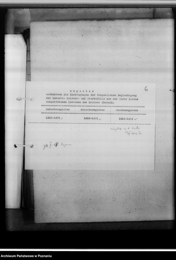 Obraz 10 z jednostki "Schriftwechsel mit den Amtsgerichten [korespondencja w sprawie ksiąg kościelnych, nazwy powiatów od M - Z]"