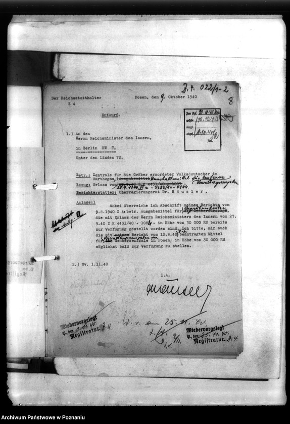 Obraz 13 z jednostki "Budżety Zentrale für die Gräber der ermordeten Volksdentuken"