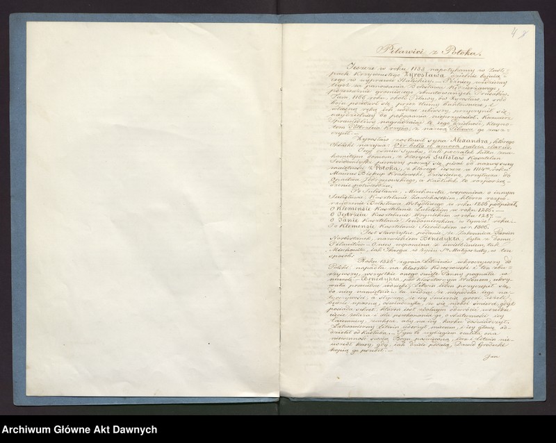 image.from.unit.number "List Antoniego Oleszczyńskiego do hrabiego Augusta Potockiego z Paryża z 20 lutego 1858 r., z propozycją zawarcia umowy na wyrycie w miedzi wizerunku Stanisława Rewery Potockiego, wraz z genealogiczną biografią Potockich, zaczynającą się w XII w."