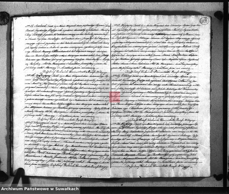 image.from.unit.number "Księga duplikat aktów kościoła parafialnego wiżayńskiego na rok 1835 służące-obejmujące metryki urodzonych, zaślubionych i zeszłych"