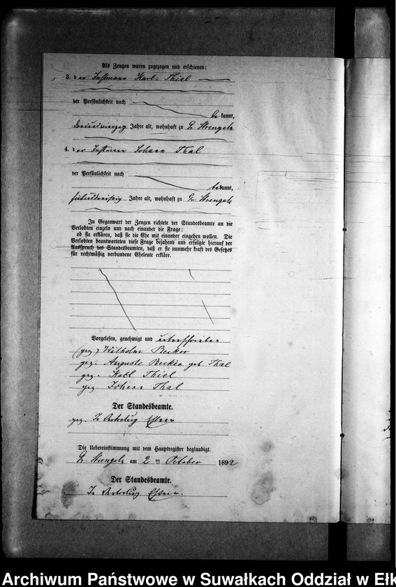 image.from.unit.number "Heiraths-Neben-Register des Preussischen Standes-Amtes Gr. Strengeln Kreis Angerburg"