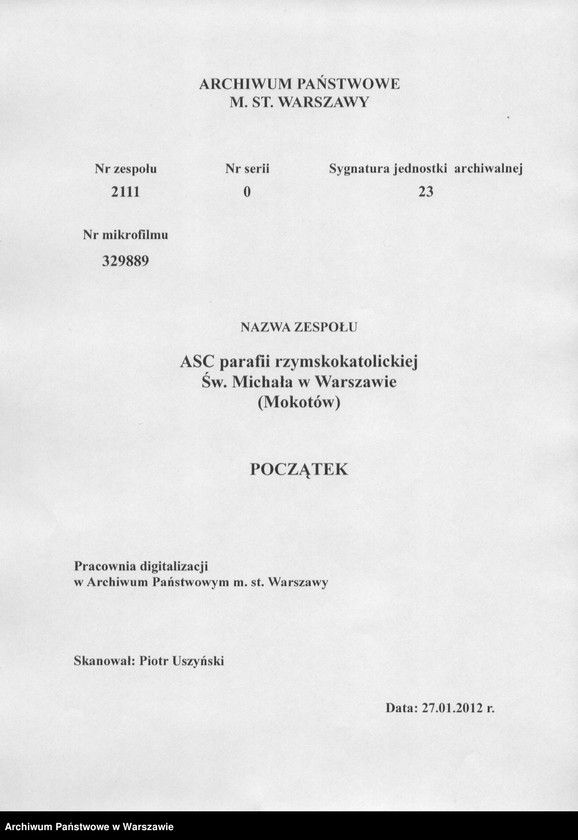 Obraz 3 z jednostki "Akta urodzeń, małżeństw i zgonów"