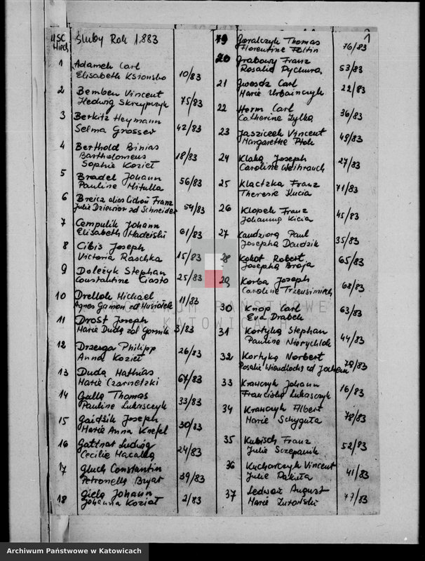 image.from.unit.number "Księga małżeństw za rok 1883 [nr 1 - 79]"