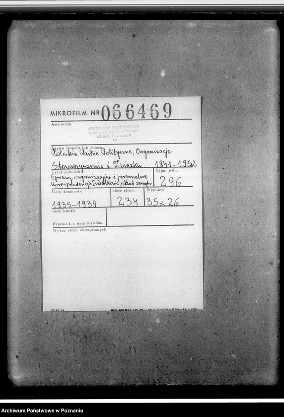 Obraz 2 z jednostki "Sprawy organizacyjne i personalne, korespondencja - członkowie, skład zarządu, sprawozdania z uroczystości, protokoły, zawiadomienia"