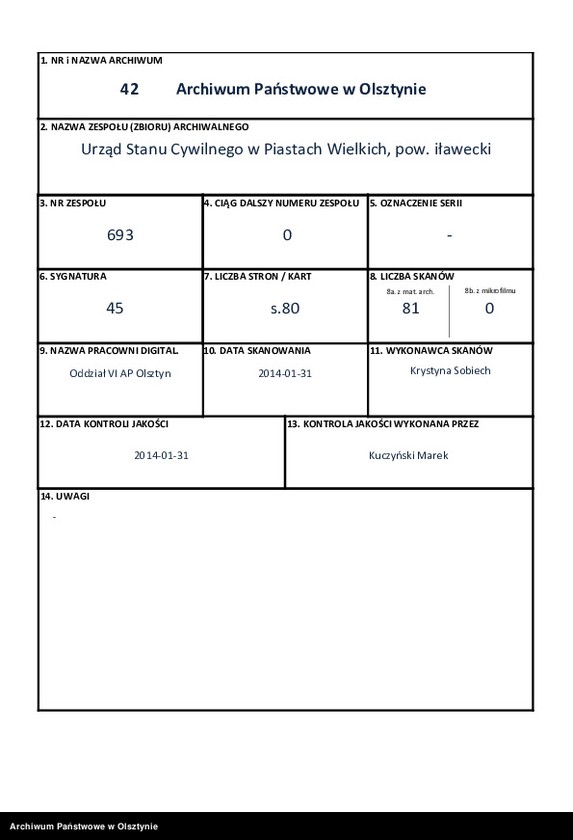 Obraz 1 z jednostki "Sterbe-Neben-Register Nr 1 - 79"