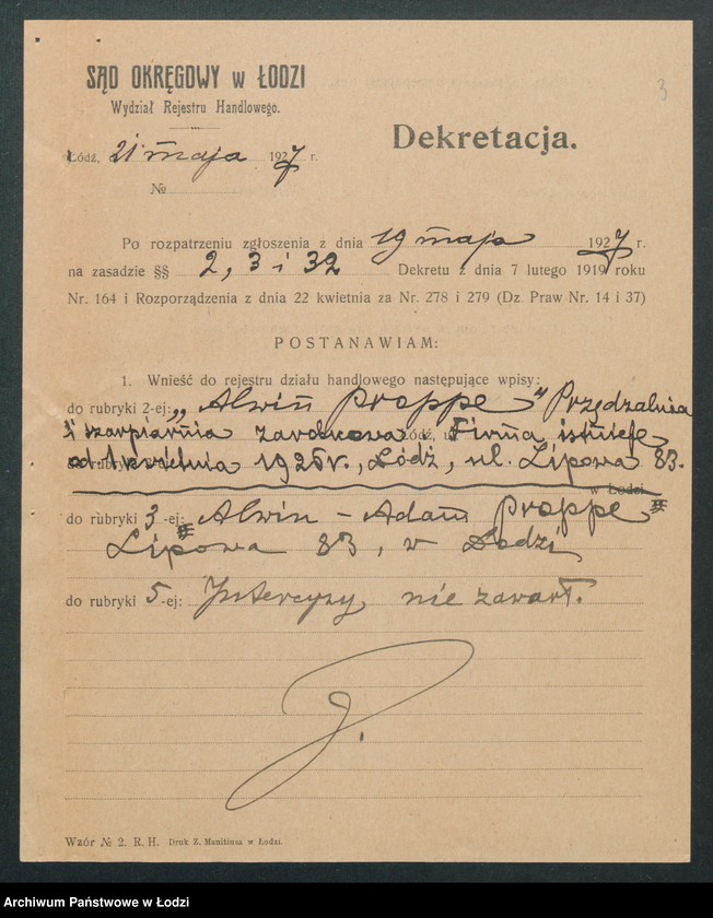 Obraz 5 z jednostki "Alwin Proppe- przędzalnia i szarparnia zarobkowa"