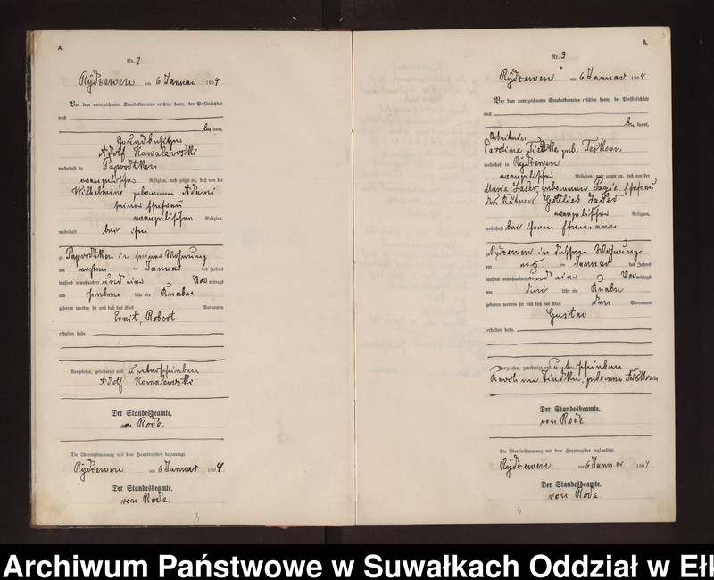 image.from.unit.number "Geburts-Neben-Register des Preussischen Standes-Amtes Rydzewen Kreis Lötzen"
