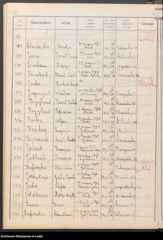 image.from.unit.number "Ewidencja dowodów osobistych wydanych przez Zarząd Miejski w Łodzi, zespół nr 2 [- nazwiska na litery D, F, G]"