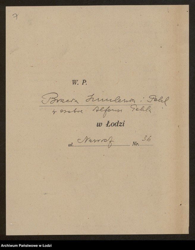 Obraz 9 z jednostki "Bracia Szmulewicz i Pohl- handel materiałami opałowymi i budowlanymi"