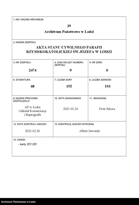Obraz 1 z jednostki "Akta małżeństw"