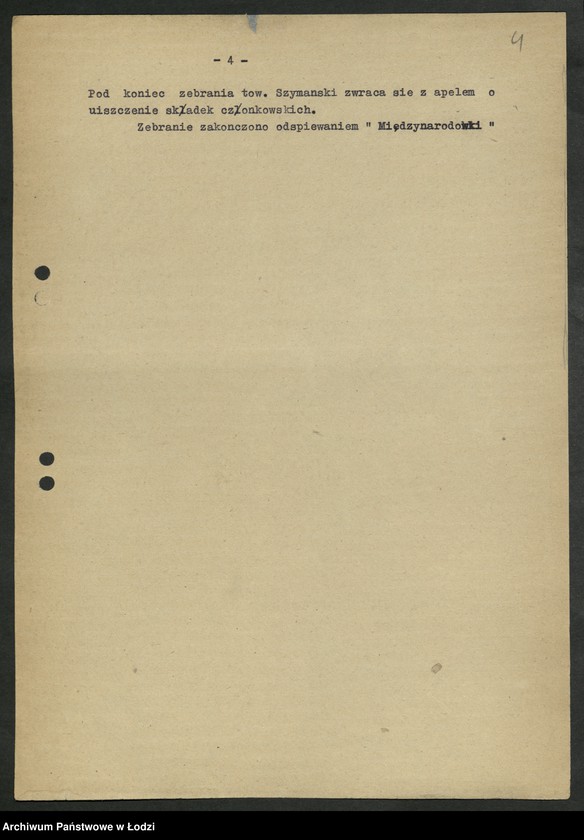 Obraz 5 z jednostki "Protokoły posiedzeń koła partyjnego przy Komitecie Wojewódzkim Polskiej Partii Robotniczej"