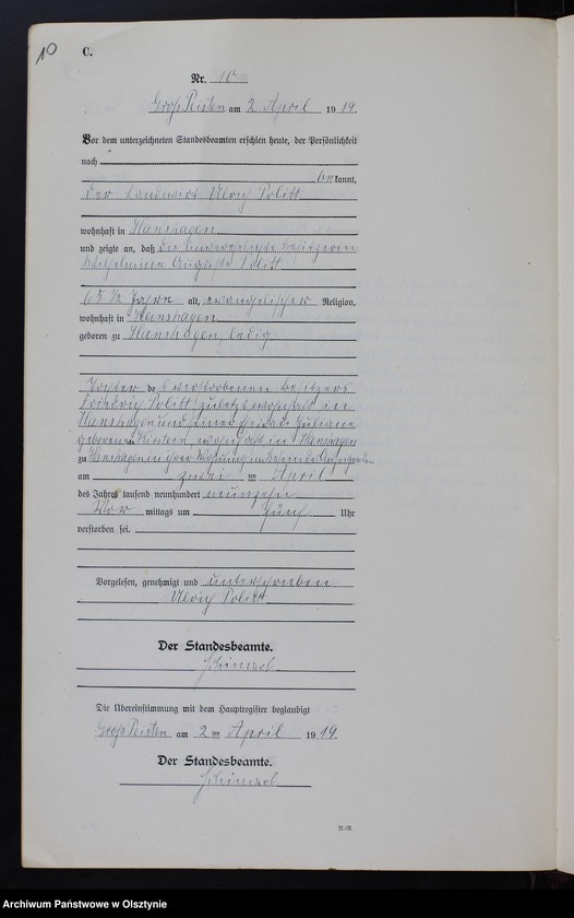 image.from.unit.number "Sterbe-Neben-Register Nr 1 - 21 [ Księga zgonów - wtóropis ]"