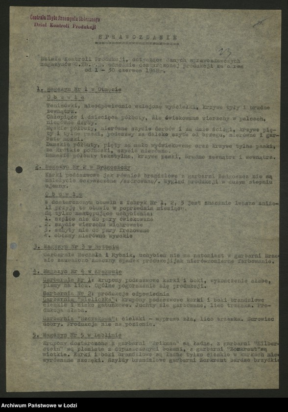 Obraz 14 z jednostki "Centrala Zbytu Przemysłu Skórzanego; protokół [narady], [sprawozdania z produkcji]"