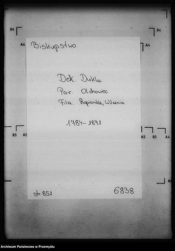 image.from.unit.number "[Kopie ksiąg metrykalnych parafii Olchowiec z filiami Ropianka, Wilsznia (dekanat Dukla)]"