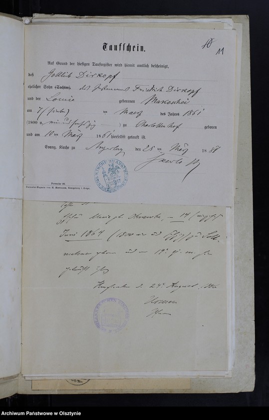 image.from.unit.number "Sammelakten zum Heiraths Register"