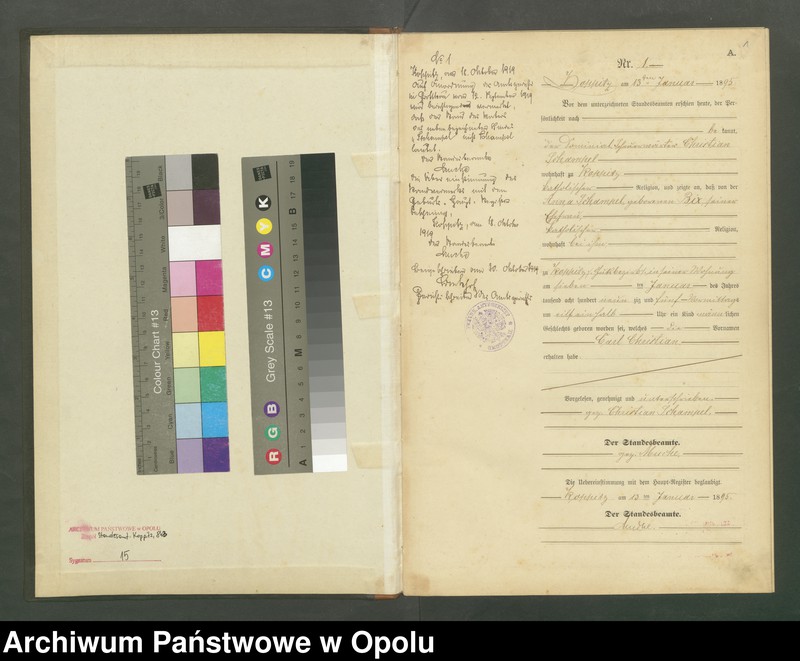 Obraz 3 z jednostki "Geburts-Neben-Register Standesamts Koppitz pro 1895"