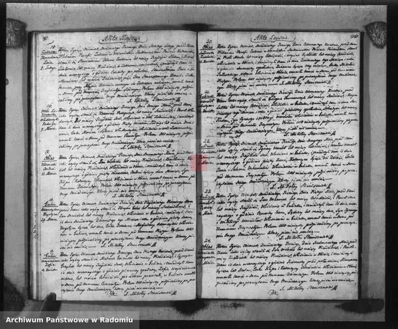 image.from.unit.number "Akta Stanu Cywilnego Parafii Zakrzów Małżeństw, Urodzeń i Zejścia na Rok 1823"