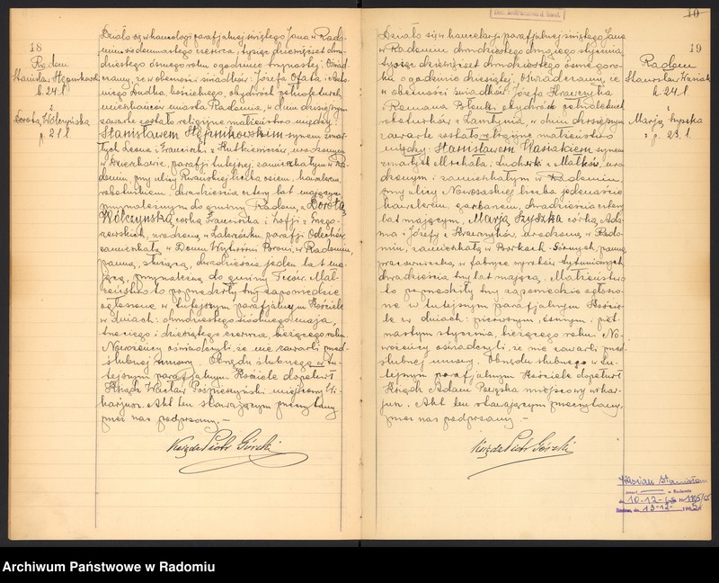 Obraz 12 z jednostki "[Duplikat akt zaślubionych parafii św. Jana w Radomiu za 1928 r.]"