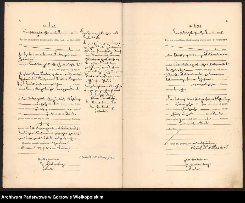 Obraz 5 z jednostki "Geburts Register, t. 1 nr 397-740"