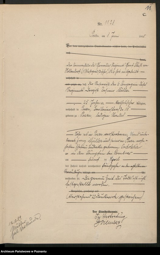 Obraz 13 z jednostki "Księga miejscowa zgonów tom III [Rejestr główny zgonów]"