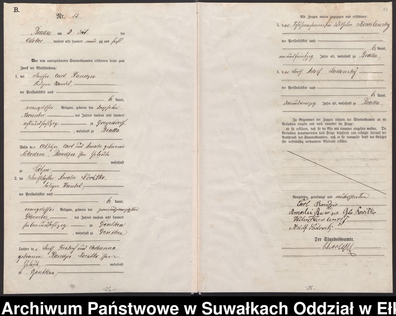 image.from.unit.number "Heiraths-Haupt-Register des Königlichen Preussischen Standes-Amtes Bialla Kreis Johannisburg"