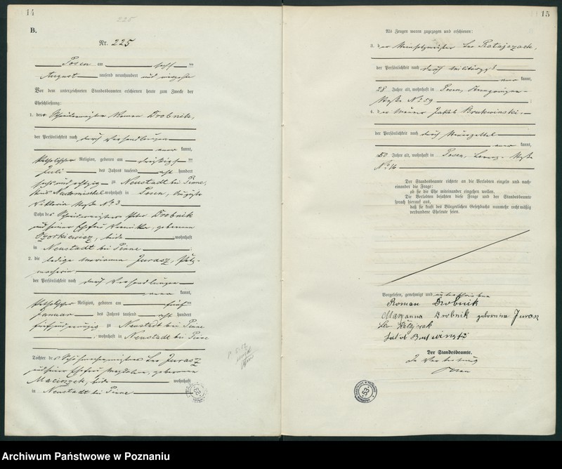 Obraz 10 z jednostki "Księga miejscowa małżeństw tom II [Rejestr główny małżeństw]"