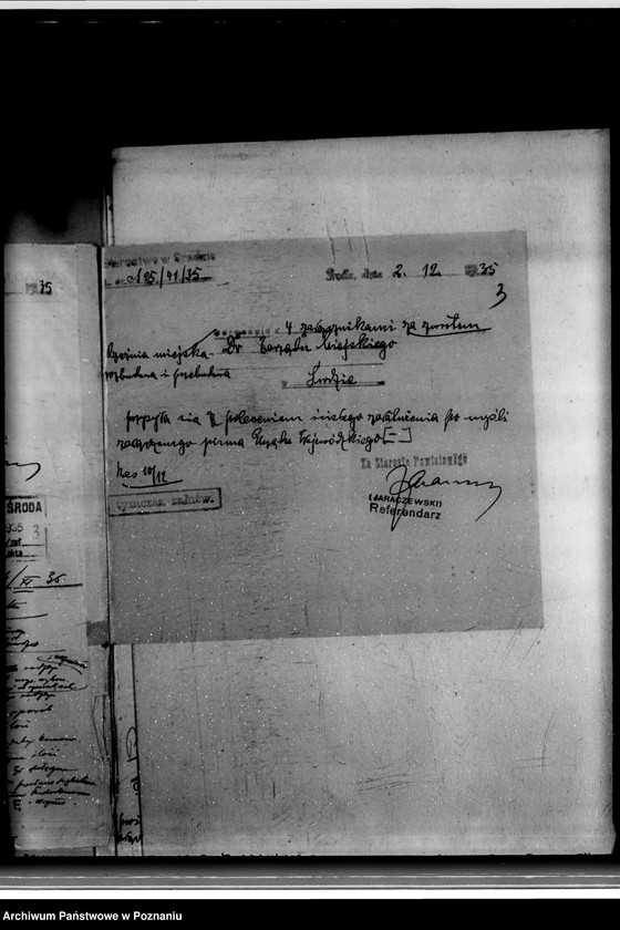 Obraz 7 z jednostki "Zatwierdzenie zakładu przemysłowego /rzeźni Miejskiej/ własność Zarządu Miejskiego w Środzie"