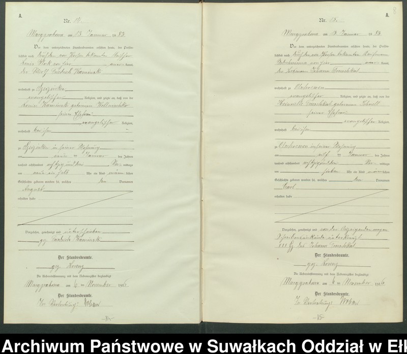 image.from.unit.number "A1.Geburts-Register [Haupt-Register] Standesamt Marggrabowa Landbezirk vol. I No.1 bis 266"