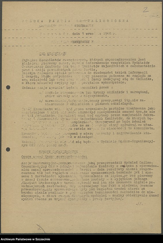 image.from.unit.number "Komunikaty wewnętrzne Centralnego Komitetu Wykonawczego PPS (1.09.-10.11.1948 )"