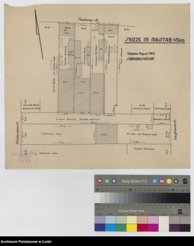Obraz 1 z jednostki "Pabianice. Plan nieruchomości położonych pomiędzy ulicami: Mikołaja Kopernika, Boczną i Piotra Skargi"