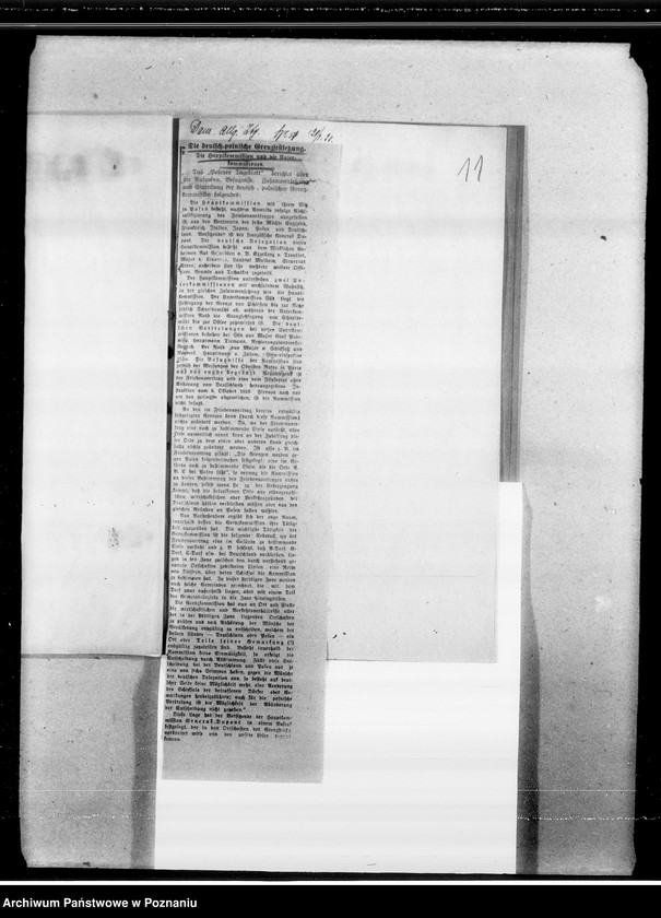 Obraz 16 z jednostki "Sprawa granic niepodległej Polski [wycinki prasowe z gazety "Danziger Allgemeine Zeitung"]"