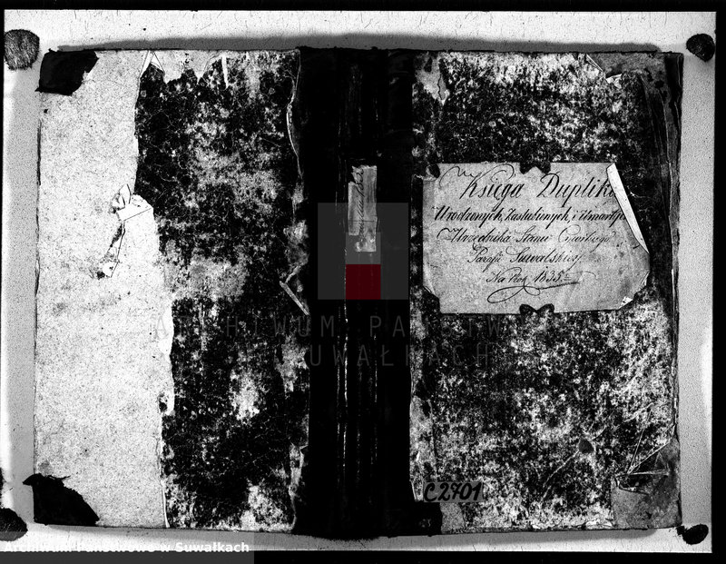 image.from.unit.number "Księga duplikat urodzonych, zaślubionych i umarłych urzędnika stanu cywilnego, parafii suwalskiey na rok 1835"