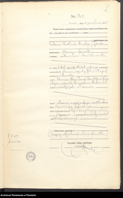 Obraz 17 z jednostki "Księga miejscowa zgonów tom IV [Rejestr główny zgonów]"