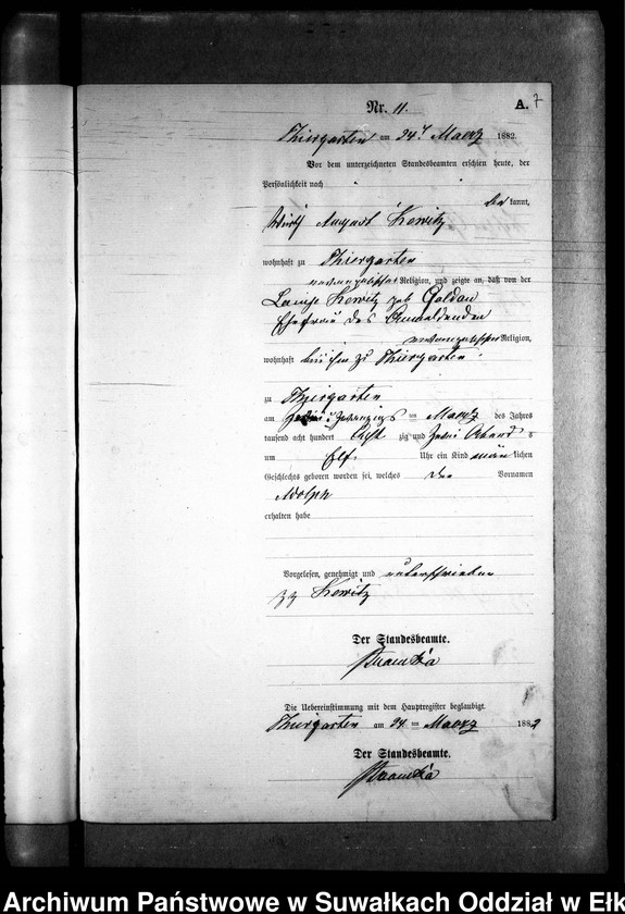 image.from.unit.number "Geburts-Neben-Register des Preussischen Standes-Amtes Prinowen Kreis Angerburg"