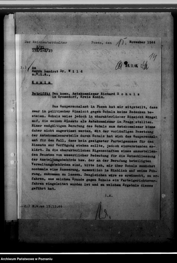 Obraz 18 z jednostki "Schulz, Richard - komisarz obwodowy"