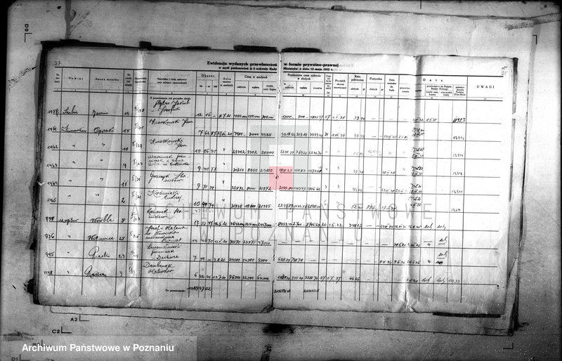 Obraz 19 z jednostki "Ewidencja udzielonych przywłaszczeń obiektów sprzedanych na zasadzie umów markowych /poz. 3 Uchwały Rady Ministrów z dnia 12.V.1933 r./"