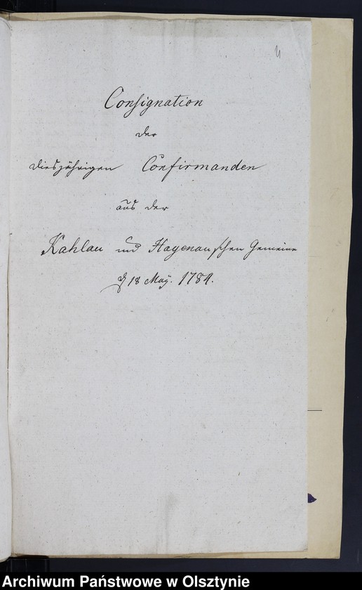 image.from.unit.number "Consignation des Kirchspiels Kahlau-Hagenau"